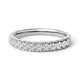 14 قيراط ذهب أبيض 1/2 قيراط وزن إجمالي ألماس دائري 11 حجر خاتم كلاسيكي