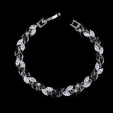 Metal Color: Antique Copper Plated - Fashion Exquisite Color Crystal Inlaid Ladies Charm Bracelet Engagement Wedding Jewelry