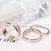 Main Stone Color: Red, Ring Size: 6 - Rose Gold Color Frosted Finger Ring for Woman Man Wedding Jewelry 316L Stainless Steel Top Quality Never Fade