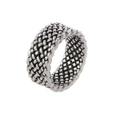 Main Stone Color: black, Ships From: CHINA, Ring Size: 7 - Vintage Punk Braided Twist Rings Creative Infinite Interweaving Male Rock Ring Ancient Golden Party Jewelry Gift For Friends
