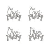 Metal color: SILVER PLATED, Ships From: CHINA - 10pcs Cheer MAM Rhinestone Letter Charms for DIY Bracelet Bangle Making LTC0407-LTC0410