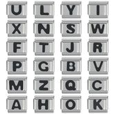 Metal Color: Antique Gold Plated - Black 26 Letter 9mm Diy Italian Charm Stainless Steel Bracelet