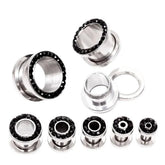 Metal color: Antique Copper Plated, Main Stone Color: Gold - 2pc Steel Multicolour Crystal Ear Plug Flesh Tunnel 8g ( 3mm ) - 1" ( 25mm ) Gauge Expander Stretcher Screw Fit