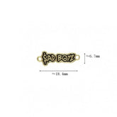 Metal color: ROSE GOLD COLOR - 10Pcs Letter Sadboyz or Sadgirls Black Enamel Copper Gold Color Pendant Charms for Jewelry Making