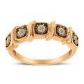 10K Rose Gold Flashed .925 Sterling Silver Miracle-Set Diamond 5-Stone Band Ring (1/4 Cttw, J-K Color, I1-I2 Clarity) - Size 6