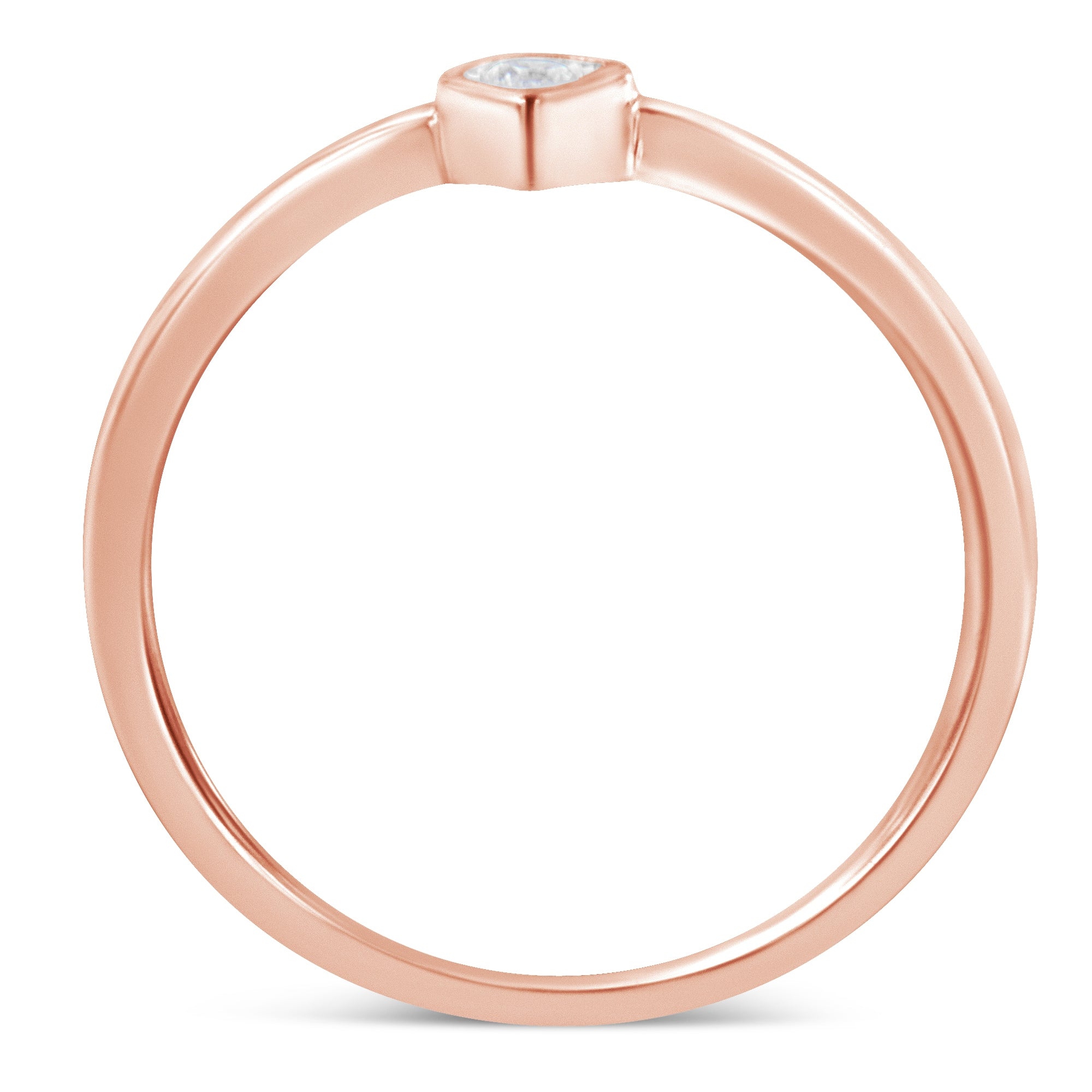 14K Rose Gold Plated .925 Sterling Silver 1/20 Carat Diamond Teardrop Pear-Shaped Miracle Set Petite Fashion Ring (J-K Color, I1-I2 Clarity) - Size 8