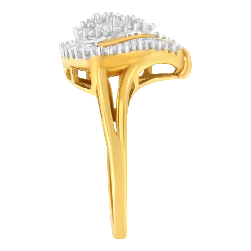 10K Yellow Gold Diamond Cluster Ring (1/2 Cttw, I-J Color, I1-I2 Clarity) - Size 6-1/2