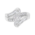10K White Gold 1/2 cttw Diamond Cluster Ring (H-I Clarity, I2-I3 Color) - Size 8