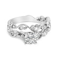 14K White Gold Lab Grown Diamond 1.0 Cttw Vintage Style Engagement Ring and Band Set - Ring Size 10