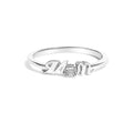.925 Sterling Silver Diamond Accent "MOM"  Ring (J-K Color, I2-I3 Clarity) - Ring Size 6