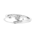 .925 Sterling Silver Diamond Accent "MOM" Heart Ring (J-K Color, I2-I3 Clarity) - Ring Size 6
