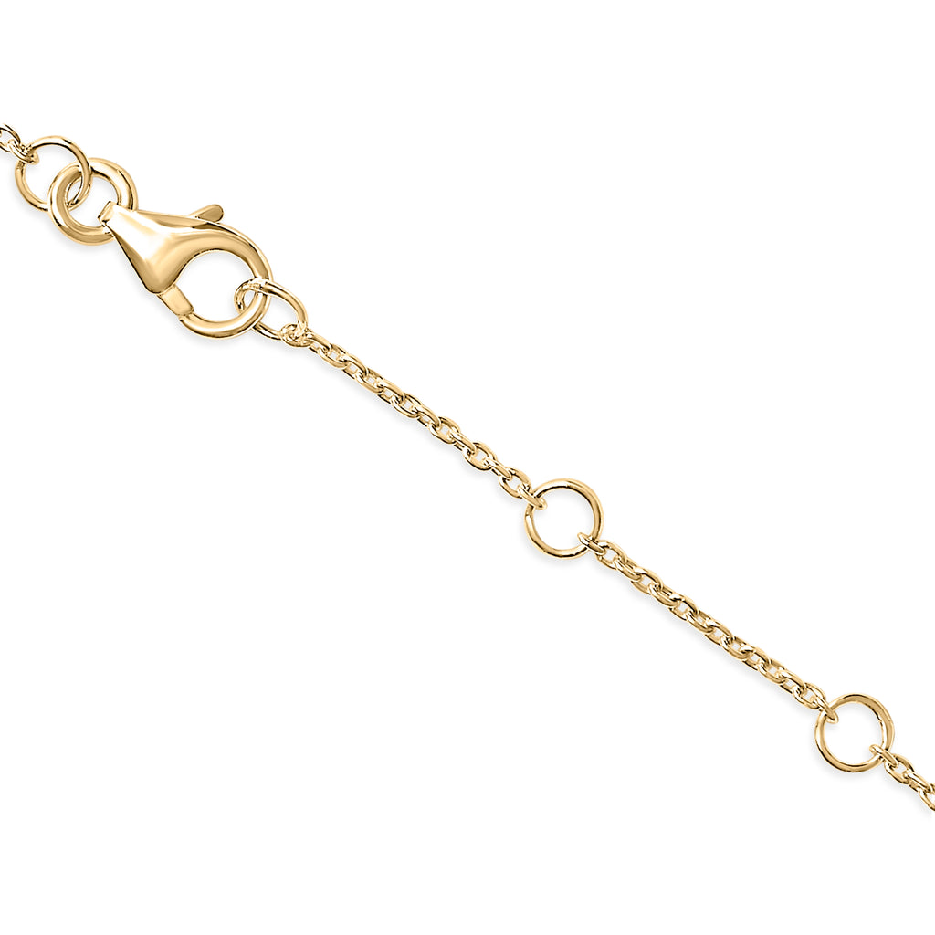 10K Yellow Gold Diamond Accent "Q" Initial Charm and Link Bracelet