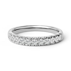 14K White Gold 1/2 Cttw Round Diamond 11 Stone Classic Band