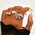Fashionable Personality Skull Heart Ring Set