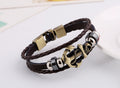 Vintage Cowhide Men's Hot-selling Popular Metal Anchor Leather Bracelet