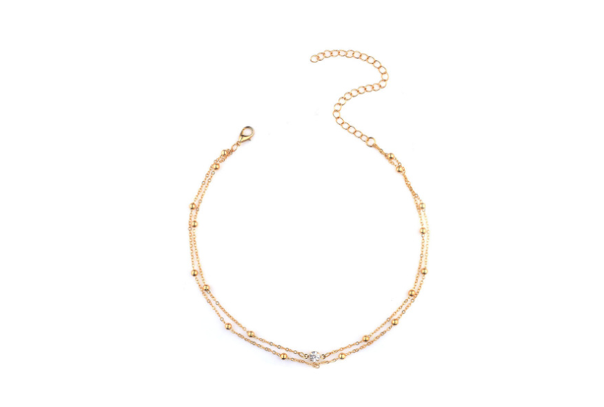 Color: Gold, style: Necklace - Europe And America Sexy Exaggerated Beach Casual Body Clothing Chain Accessories Diamond Pendant Tassel Necklace Chest Chain