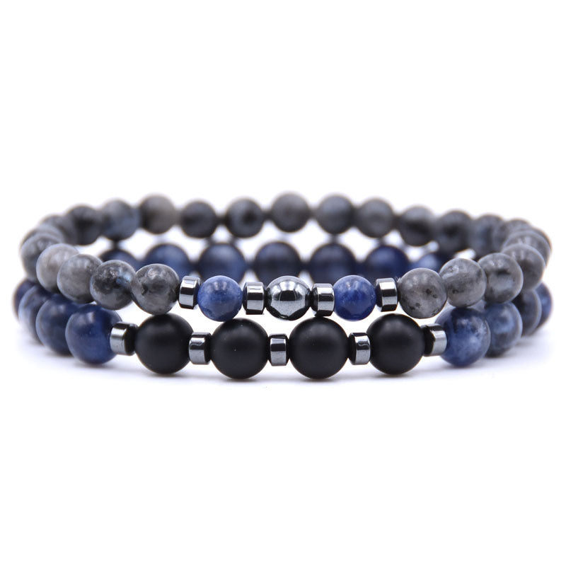 Color: Black Blue - Natural stone simple bracelet