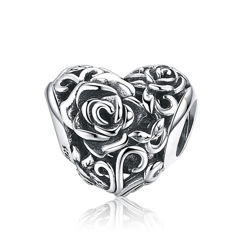 Color: SCC790 - Heart-shaped Combination Silver Beads