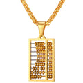 Color: Golden chain - Personality abacus titanium steel necklace