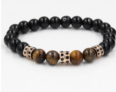 style: 23style - Natural black diamond black matte micro-inlaid zircon spacer bracelet bracelet