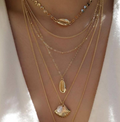 Color: Gold B - Shell pearl scallop necklace