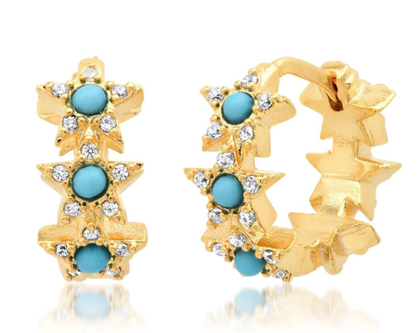 Exaggerated Crystal Gem Flower Earrings Earrings