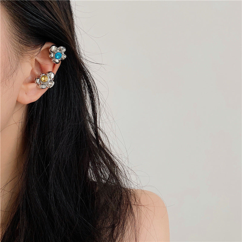 Flower Gem Girly Temperament Cute Ear Buckle