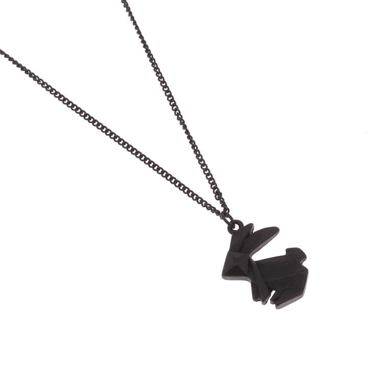 Color: Black - Three-dimensional origami necklace