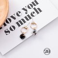 Color: 28 - Simple and stylish acrylic geometric leopard stud earrings wooden earrings