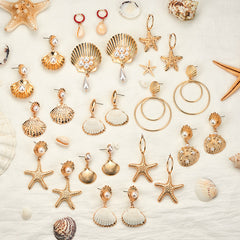 Color: E2026 - Fashion Natural Shell Pearl Earrings
