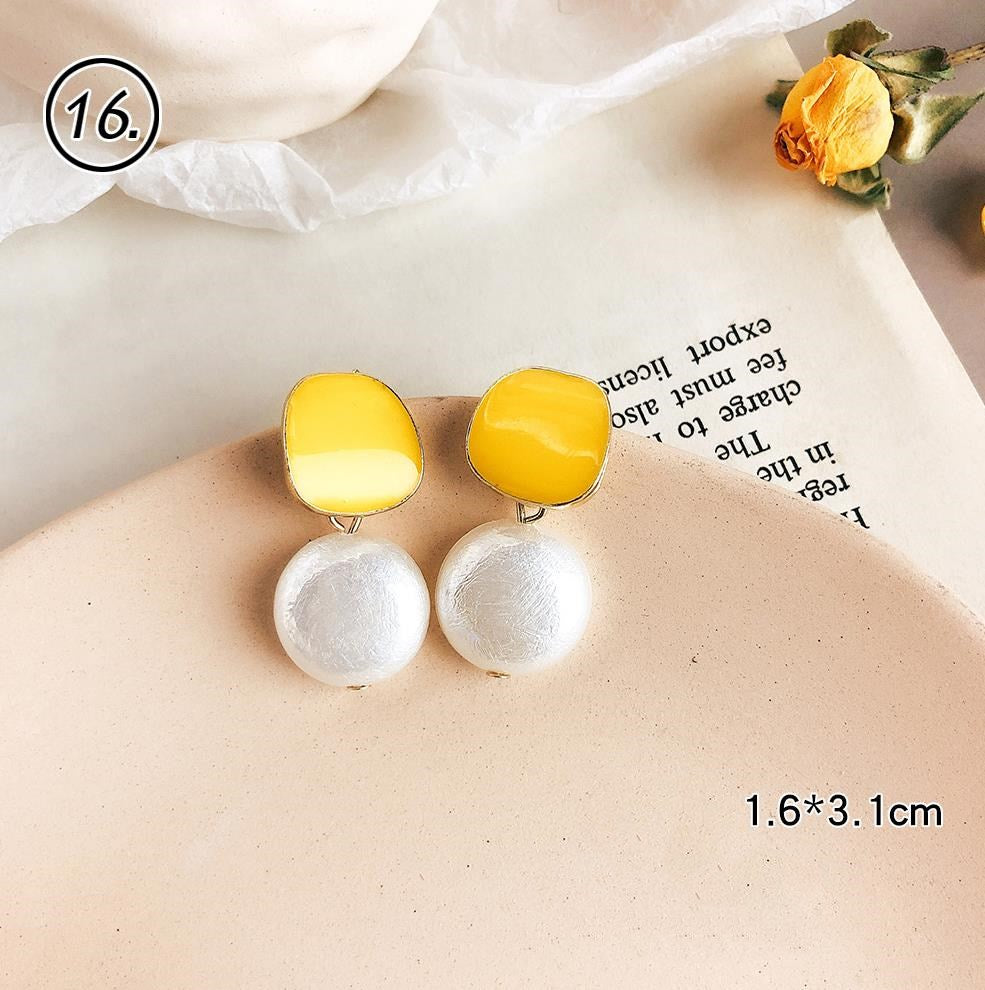 Style: 16style - Yellow series sweet earrings