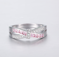 Color: Pink, Size: 7 - Zircon Luxury Princes Wedding Engagement Ring