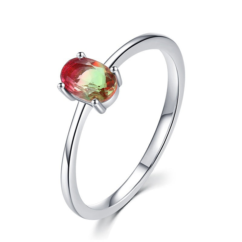Imitation Paraiba Tourmaline Ring Women