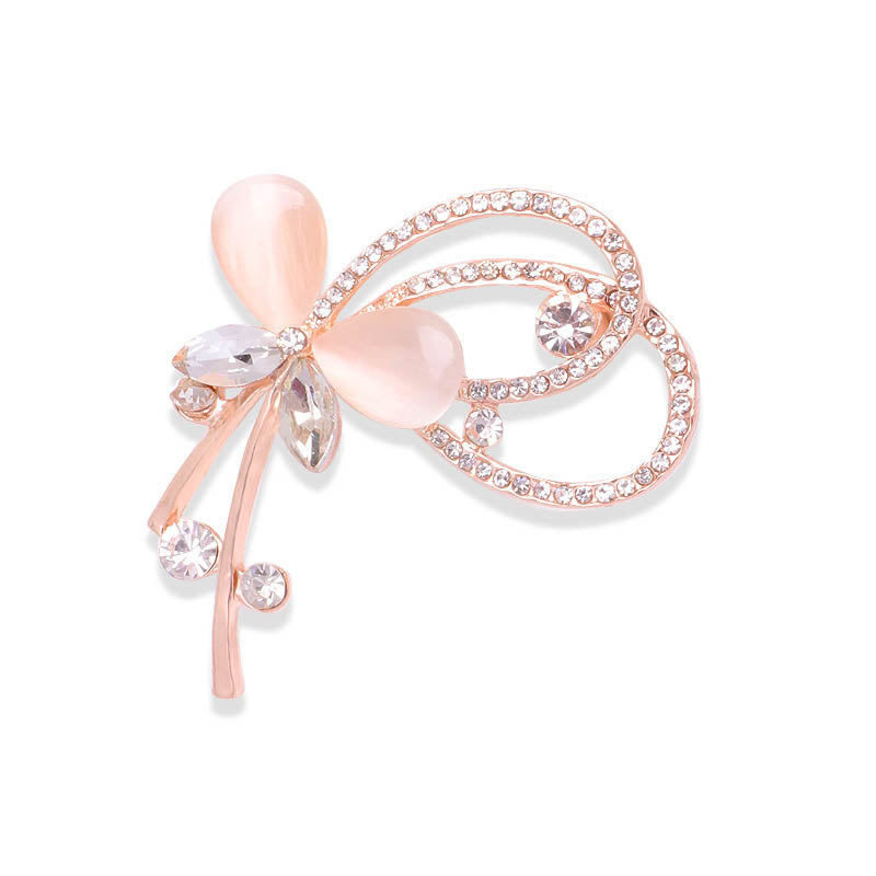 style: 54Style - Diamond Butterfly Cartoon Pearl Brooch