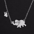 Color: Silver, Style: One - New Fashion Styletitanium Steel Double Elephant Necklace For Me, The Mother Of The Baby Dropshipping Jewelry Pendants