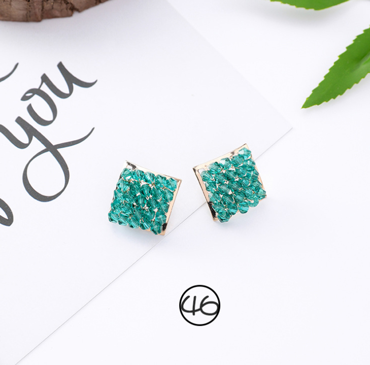 Color: 46 - Korean version of the personality wild green Sen earrings temperament long paragraph super fairy earrings retro cold wind tassel earrings