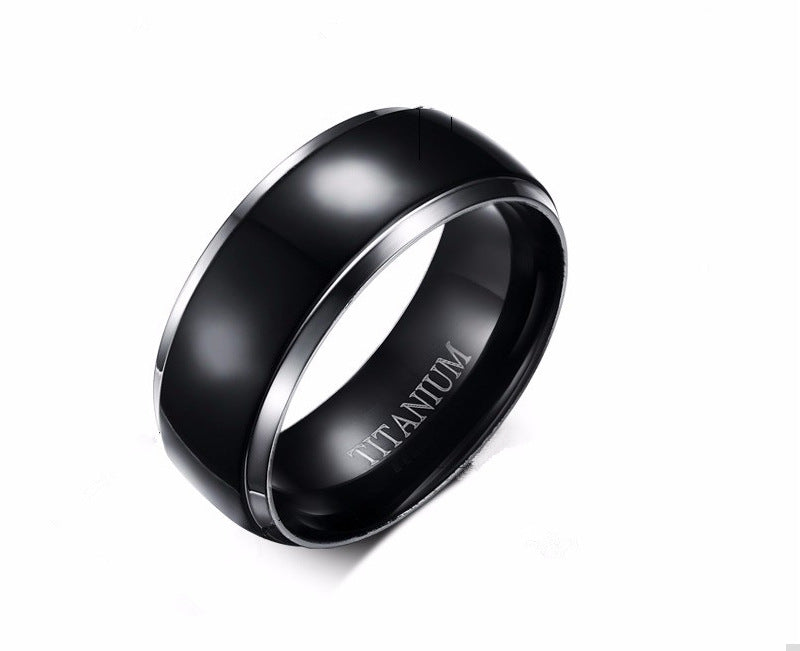 Size: Us 6, style: B - Triangle L  Ring Black Ring Titanium Steel Ring
