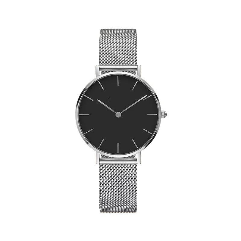 Color: Black White - Mesh belt watch