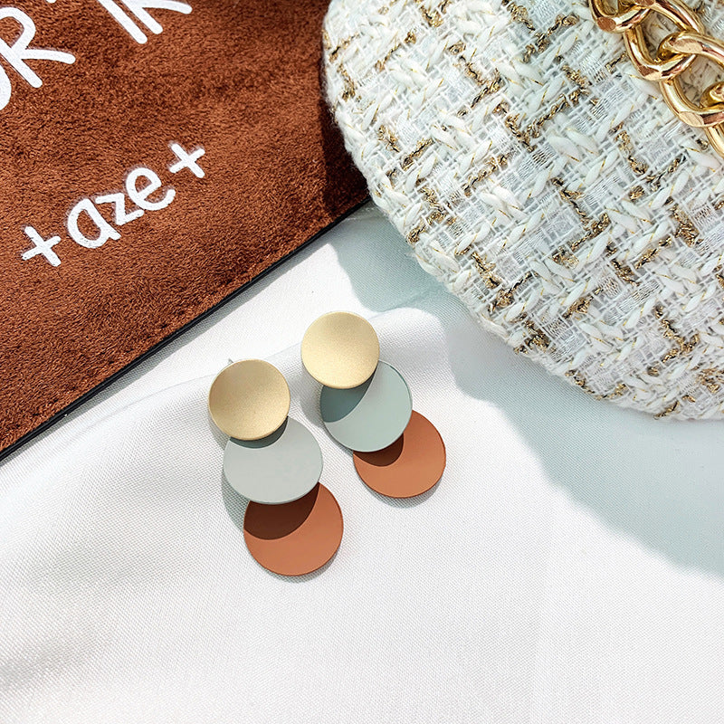 Color: Asymmetry - Female houndstooth retro temperament earrings