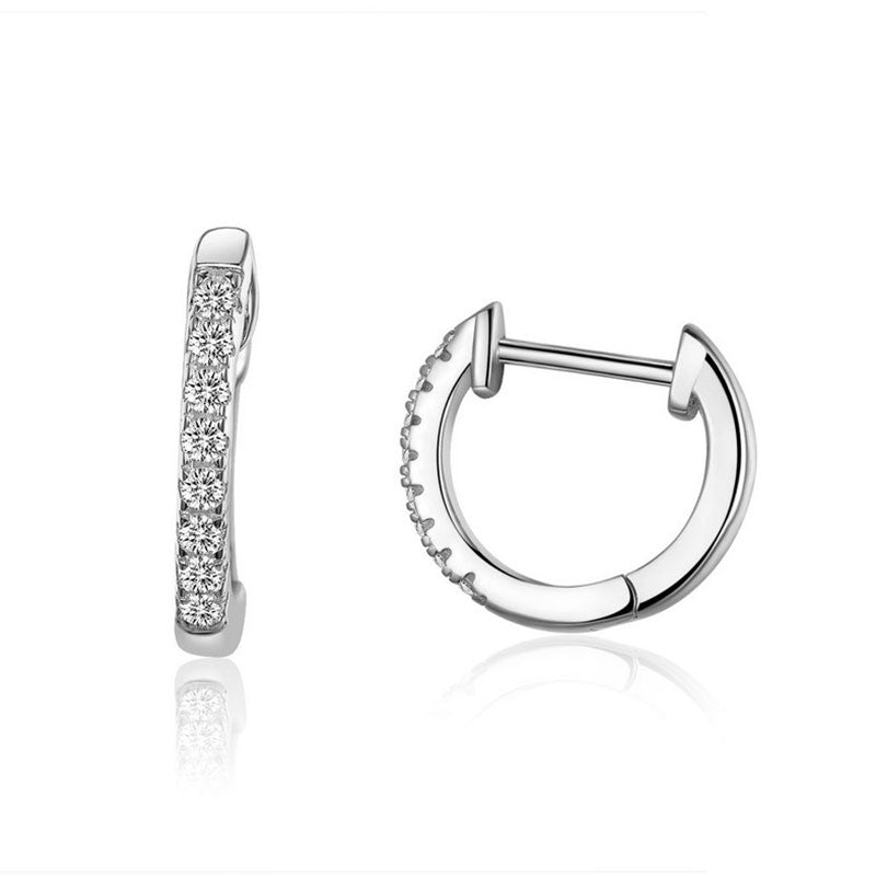 Color: Silver white - Simple silver earrings
