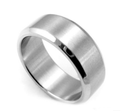 Color: Silver, Size: 9 - Solid Ring Stainless Steel Svart Strlk 12 (US size)