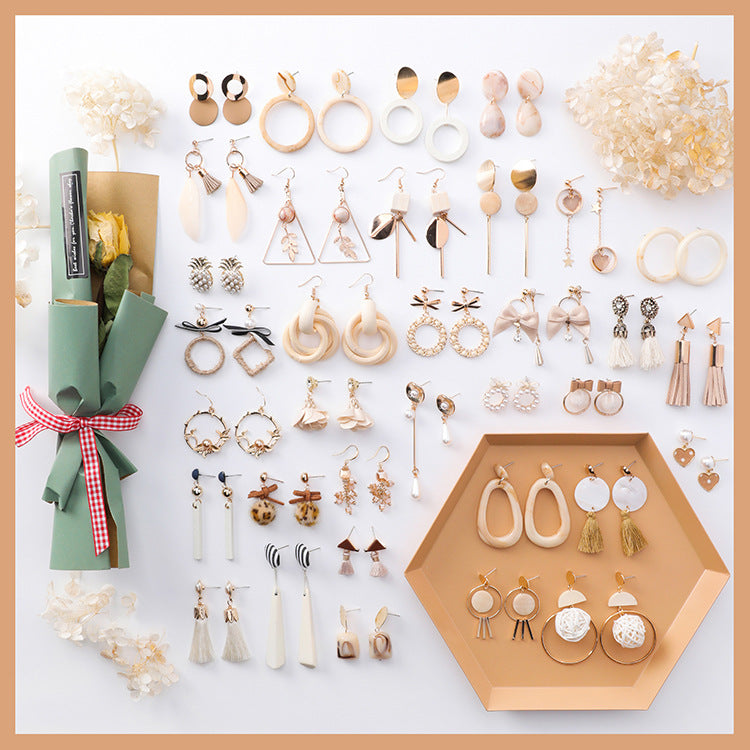 Long personality tassel earrings exaggerated wild earrings - Color: 16