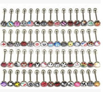 quantity: 10 packs - 30 different models of grease tongue nail set stainless steel tongue nail rod tongue nail body puncture