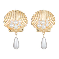 Color: E2026 - Fashion Natural Shell Pearl Earrings