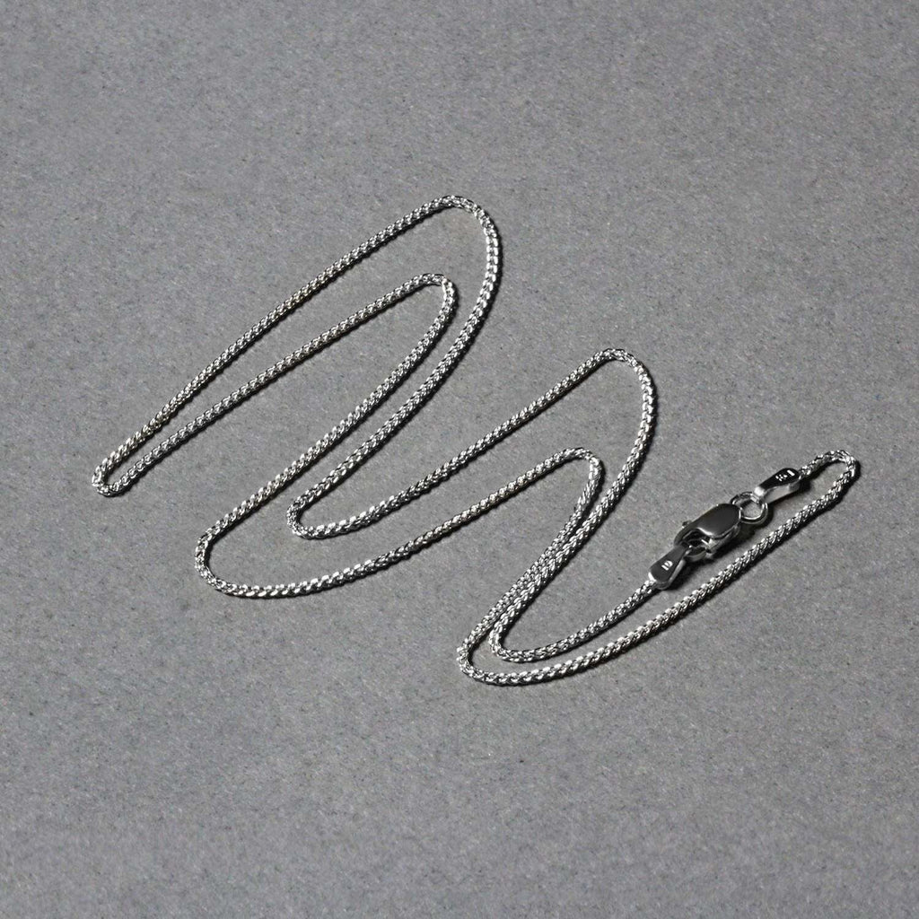 14k White Gold Round Wheat Chain (1.00 mm)