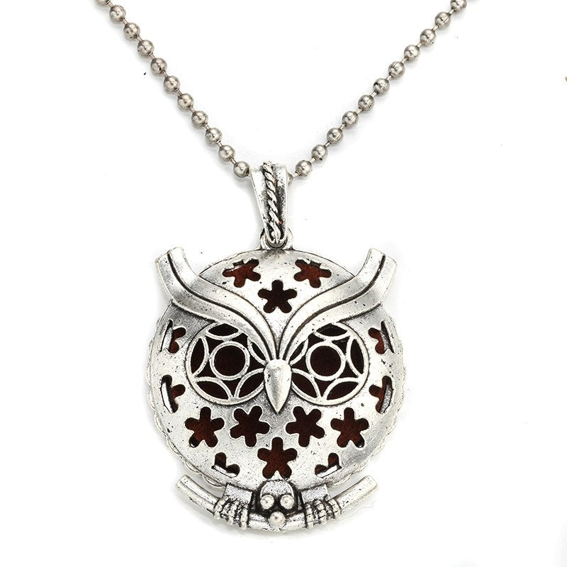 Style: 3 - Hollow Owl and Tree DIY Aromatherapy Essential Oil Necklace