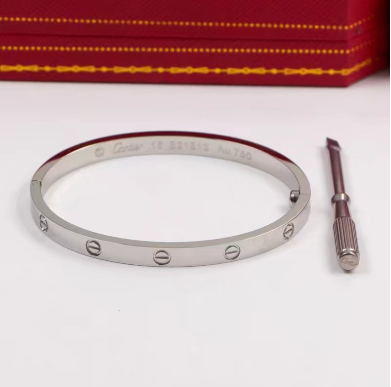 Color: Silver with drill, Size: 19cm-No, logo:  - European and American simple cross pattern bracelet