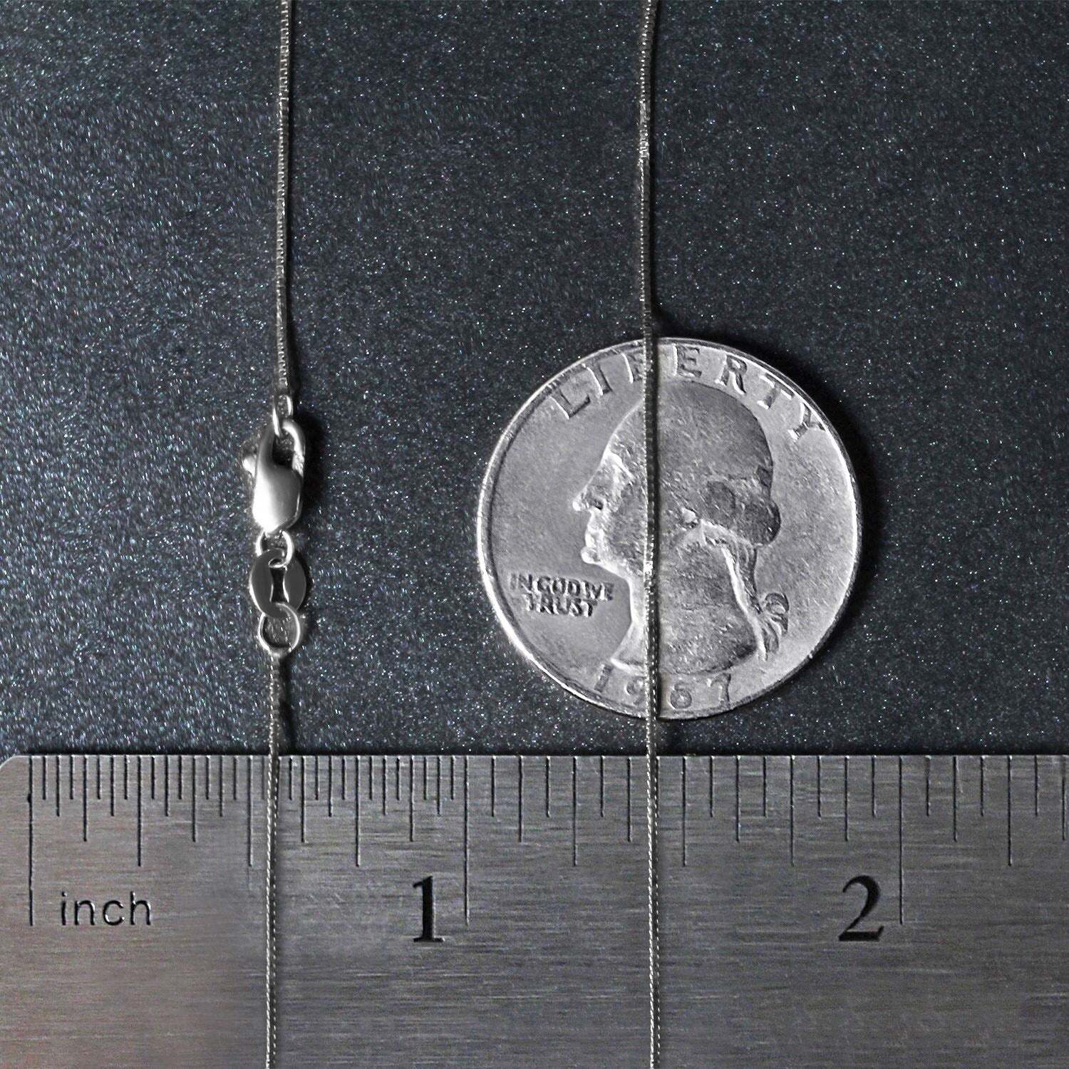 14k White Gold Classic Box Chain (0.60 mm)