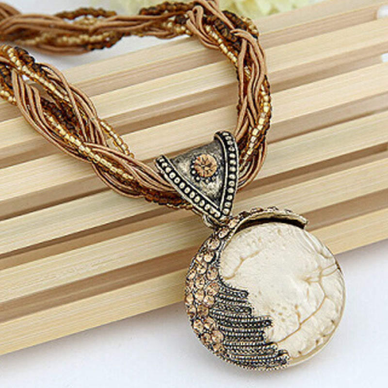 Fashion Simple Rice Beads Gem Necklace