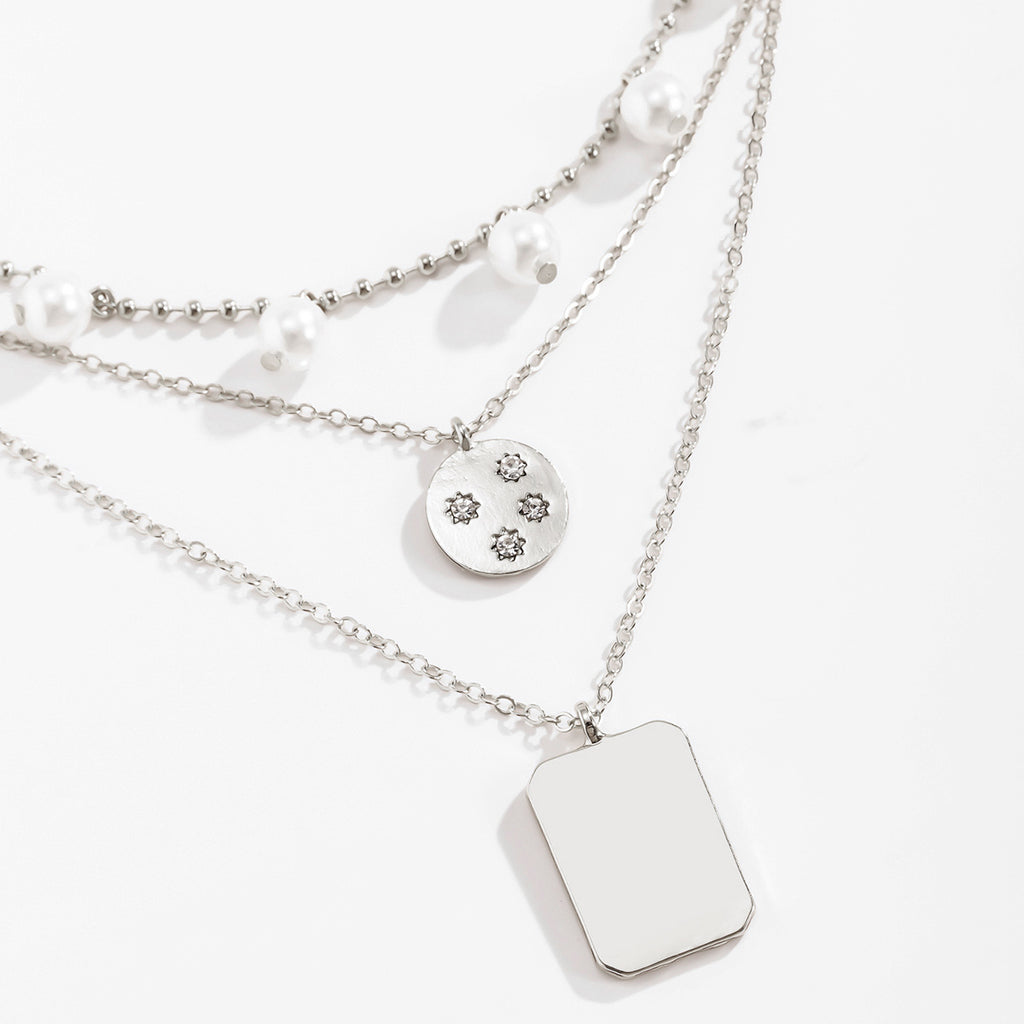 European And American Style Cross-border Trend Metal Square Clavicle Necklace